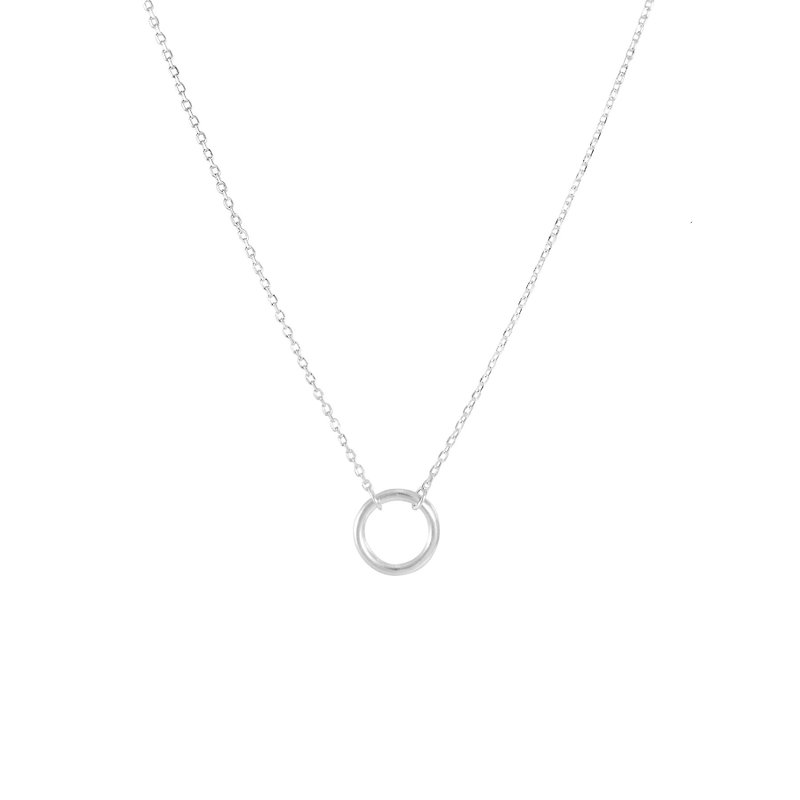 Round Silver Necklace 圓圈純銀項鍊 18吋 (客訂) - 項鍊 - 純銀 銀色