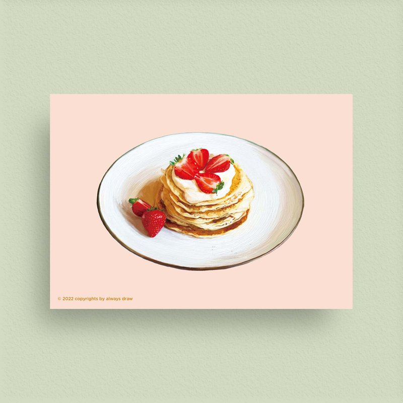 鬆餅明信片G - always eat 總繪吃系列 - 卡片/明信片 - 紙 粉紅色