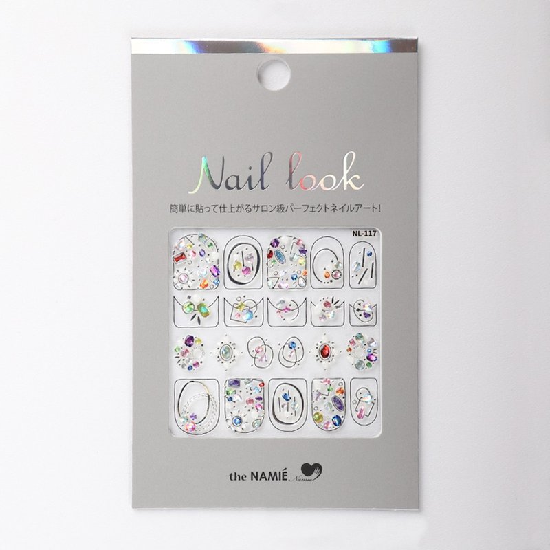 【 DIY 美甲】Nail Look 美甲裝飾藝術貼紙 彩虹寶石 - 指甲油/指甲貼 - 紙 銀色
