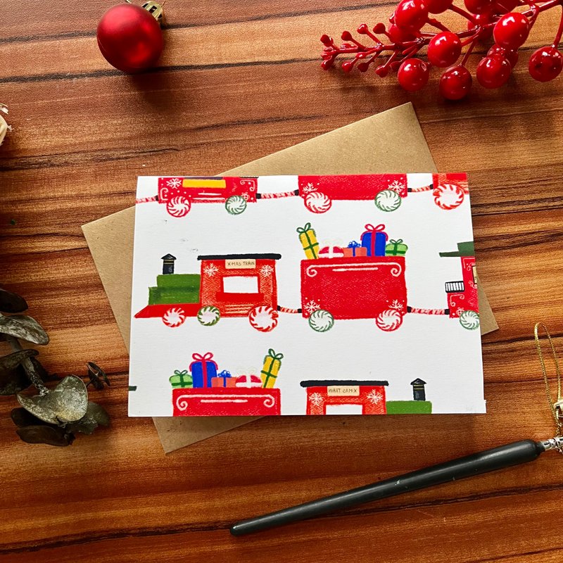 Christmas Train Card - การ์ด/โปสการ์ด - กระดาษ หลากหลายสี