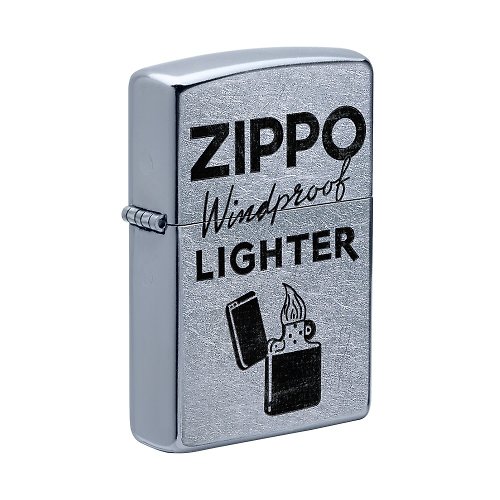 Zippo 【ZIPPO官方旗艦店】經典標語設計防風打火機 49592
