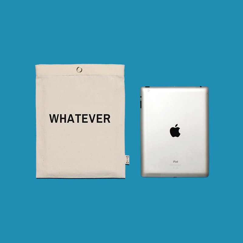 客製文  書袋(小) iPad套 平板電腦套 - 英法日韓8字型 自己設計 送禮有趣 (BK-S) - 筆記本/手帳 - 棉．麻 白色