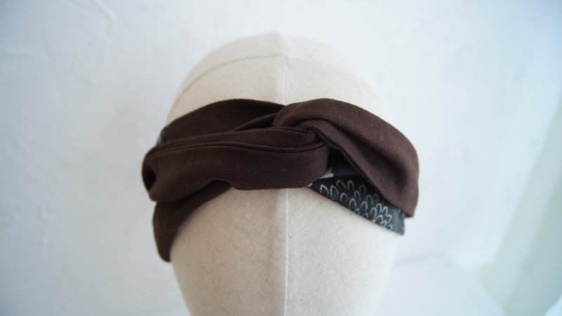 Double-sided tie headband / quiet time - เครื่องประดับผม - ผ้าฝ้าย/ผ้าลินิน สีม่วง