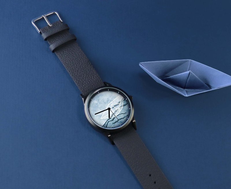 插畫X手錶-紙船 - 女錶 - 其他金屬 藍色