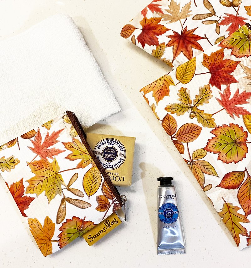 SunnyBag-Universal Storage Bag (Small)-Maple Leaf - กระเป๋าเครื่องสำอาง - วัสดุอื่นๆ สีส้ม