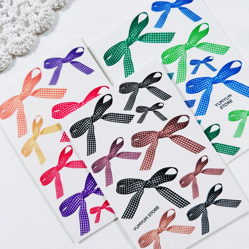 Check ribbon paper sticker - 貼紙 - 其他材質 