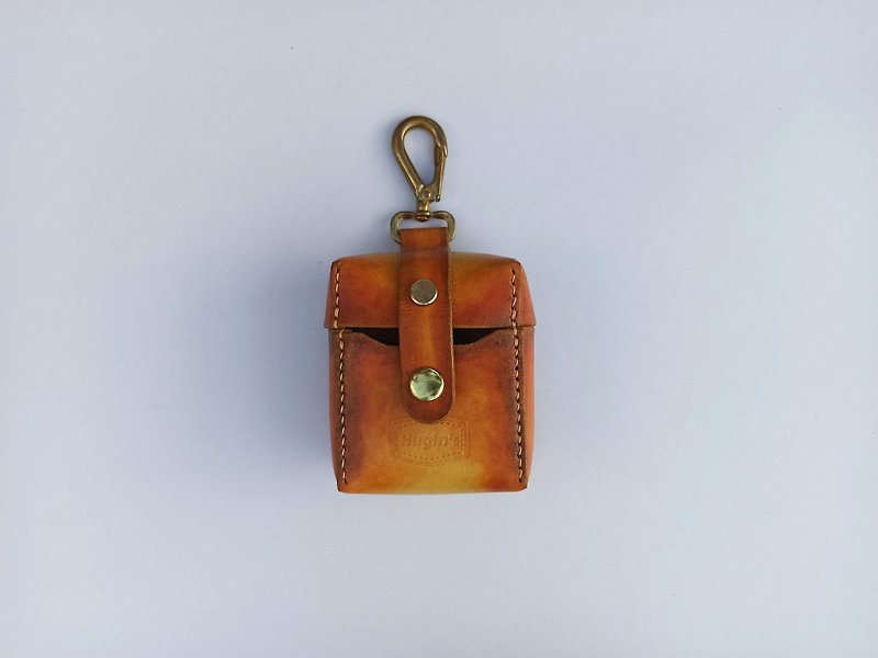 Hugins Fujin Leather · Portable Small Pouch Portable Bag Lipstick Negatives Cigarette Exchange Gift - กระเป๋าเครื่องสำอาง - หนังแท้ สีส้ม