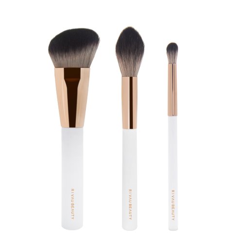 RIVAU BEAUTY 極簡白色刷具系列 - 修容刷具3隻組 I 刷具 修容刷 打亮刷 眼影刷