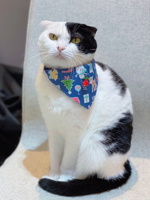 Keanfactory 貓咪聖誕三角巾 貓狗項圈