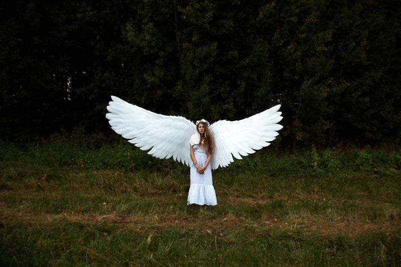 Large White Heaven Angel wings Lucifer Cosplay Costume/bridal photo props - อื่นๆ - ไฟเบอร์อื่นๆ ขาว
