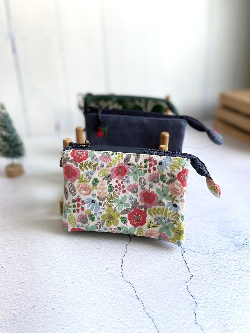 Earl flower five-layer small bag made of Korean cotton can be placed directly in the pocket Mother's Day birthday gift - Coin Purses - Cotton & Hemp 
