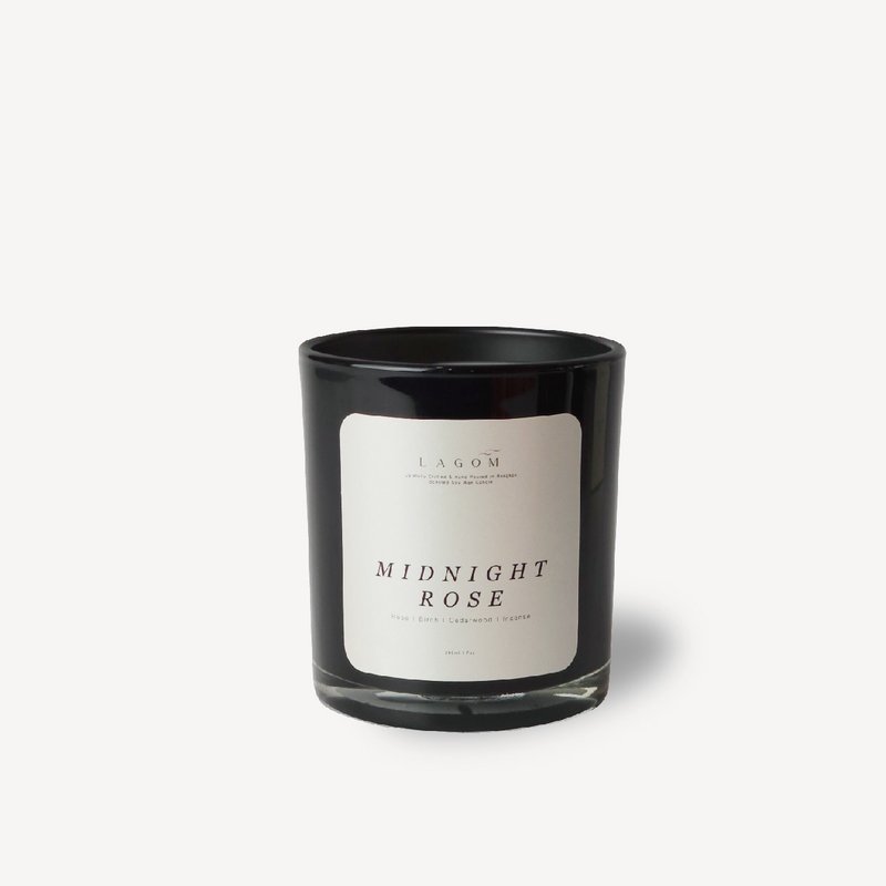 LAGOM Misty Night Rose-Handmade Scented Candle 200ml - เทียน/เชิงเทียน - วัสดุอื่นๆ 