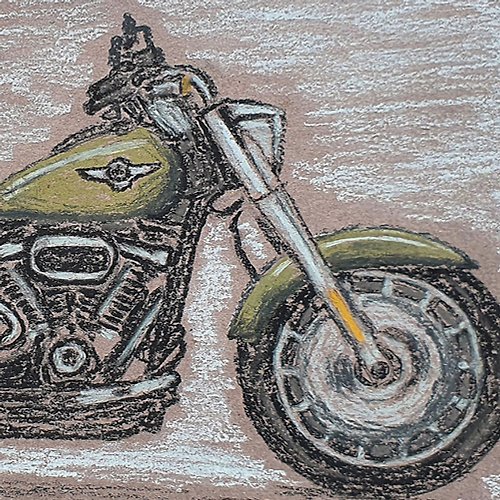 marina-fisher-art Harley Davidson Painting Original Wall Art HD Fat Boy American Motorbike Artwork