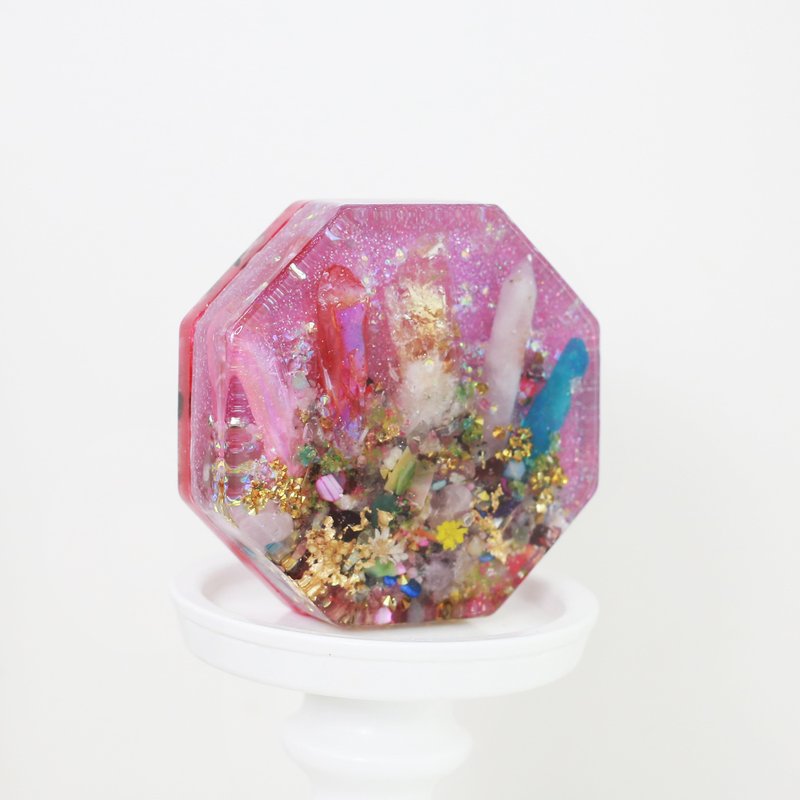 Octagon Orgonite Charging Plate ~ Pink Aura - Items for Display - Crystal Purple