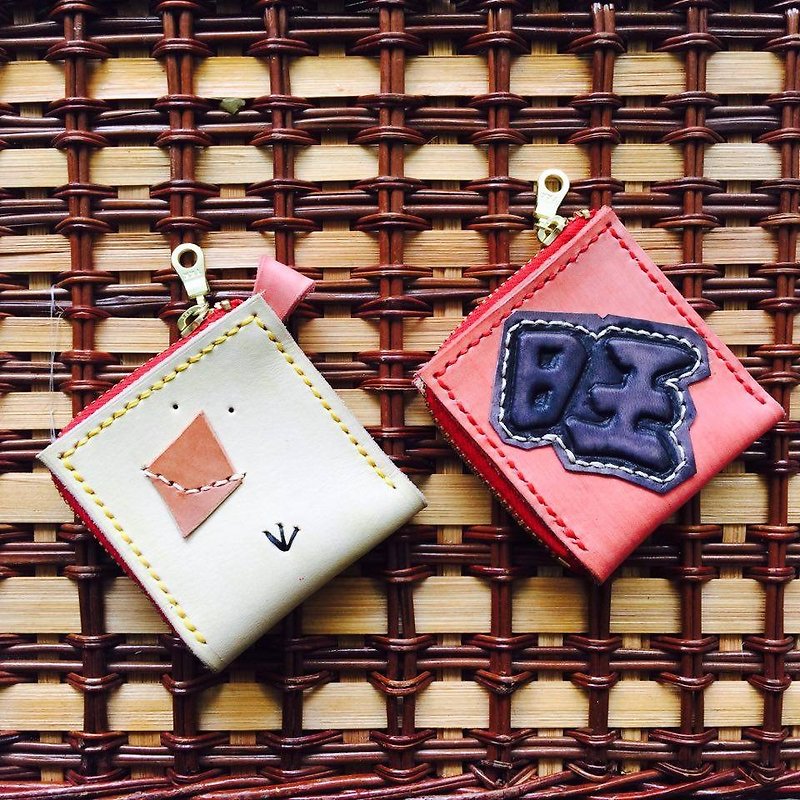 手作りの革製のスニッフィングレザー立体的な洗練された財布 - 財布 - 革 レッド