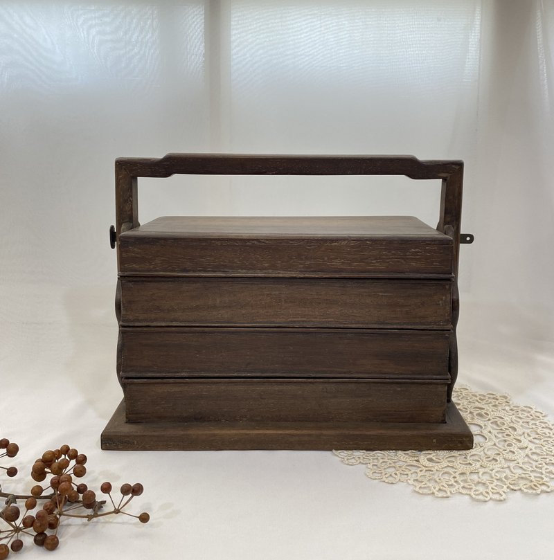 [Good Day Fetish Japanese Indian Rosewood Three-layer Storage Box Jewelry Box Sewing Box Collection Box Dessert Box - Items for Display - Wood White