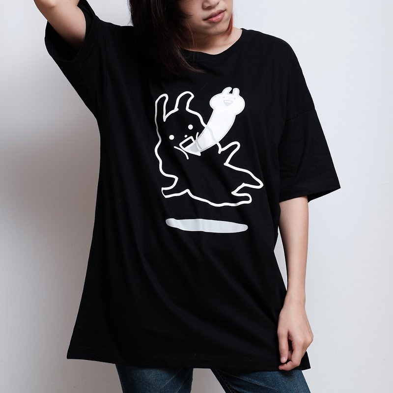 Usagyuuun T-shirt Oversize black - Other - Cotton & Hemp Black