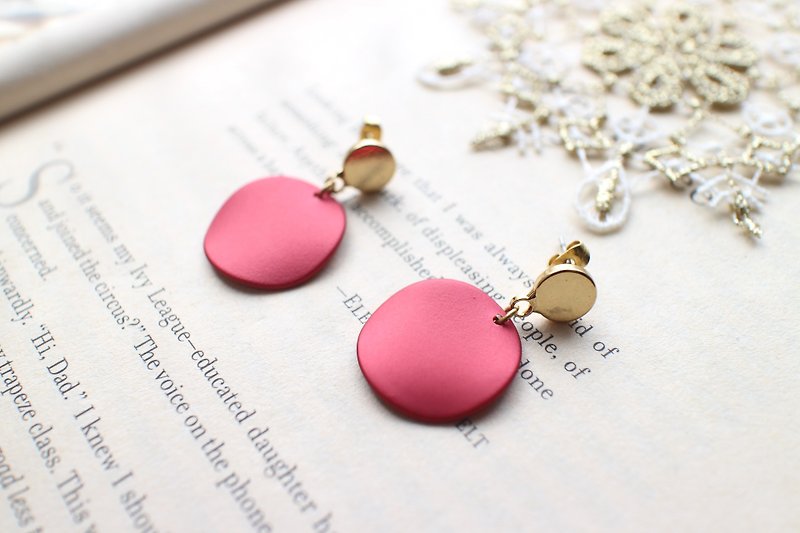 Happy little red - brass earrings - can be changed - Earrings & Clip-ons - Copper & Brass Red