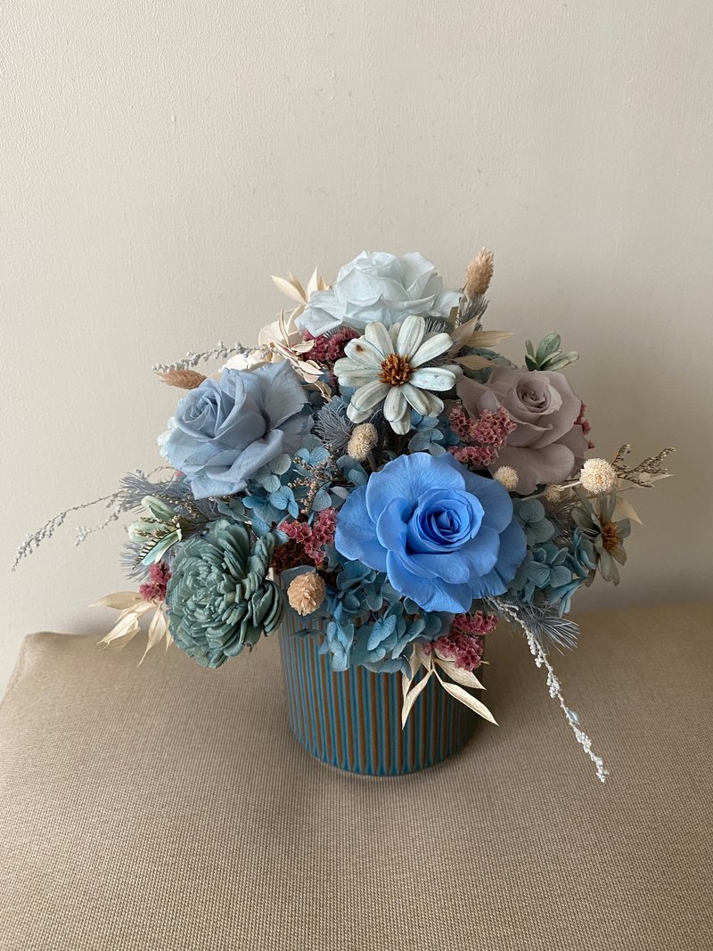 Eternal potted flowers, eternal roses, blue, flower gifts, birthday gifts, Valentine's Day gifts, congratulatory gifts - Dried Flowers & Bouquets - Plants & Flowers Blue