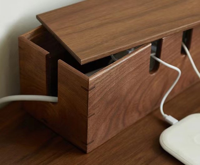 wooden cable box/cord organizer for desk/cable storage box/socket box -  Shop mzdesign Cable Organizers - Pinkoi