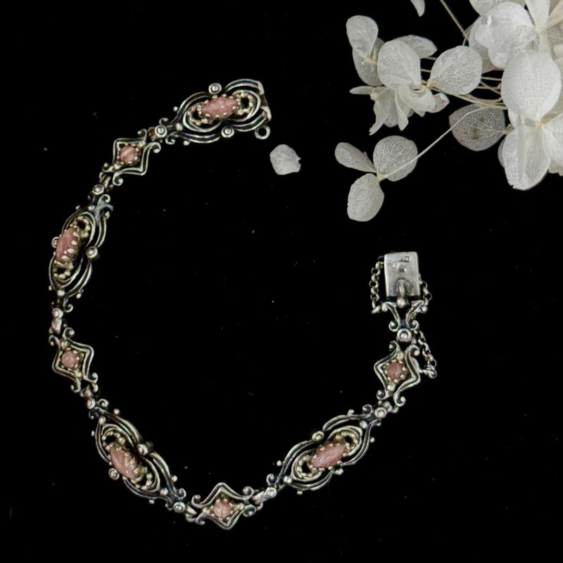 * 50804-絕美歐洲古董純銀鏤空手鏈 - 項鍊 - 純銀 