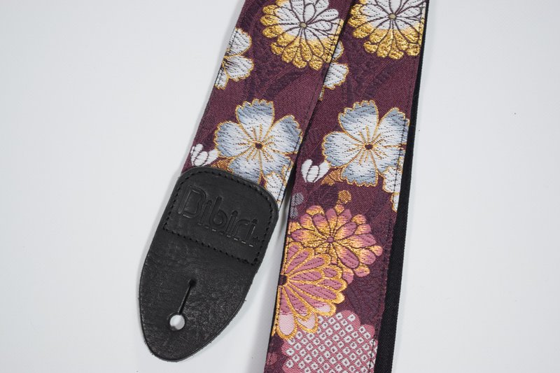 日本帆布吉他背帶 菊花櫻花鹿子紋 - 其他 - 棉．麻 黑色