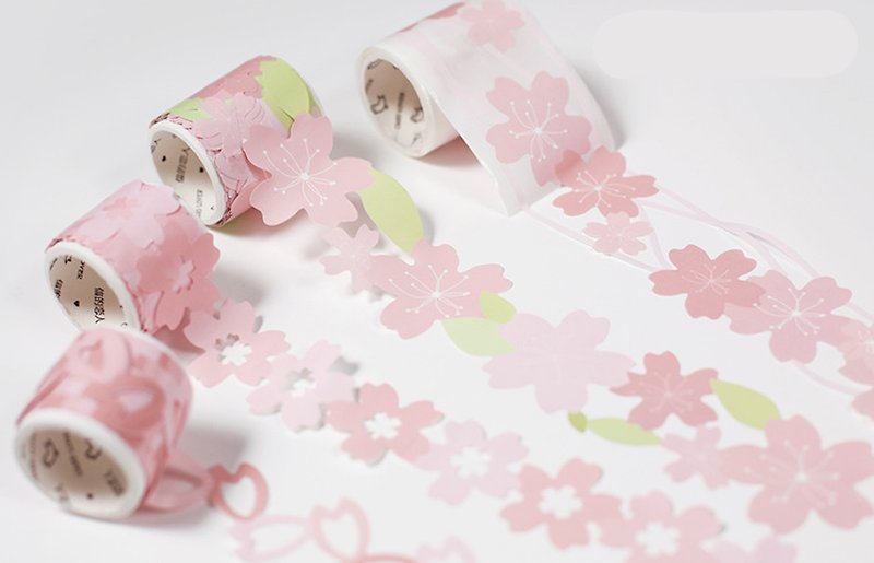 空のテープ桜の花びら春さくらさくらフローバスケット空の花は手作りのステッカーで動作します - マスキングテープ - 紙 