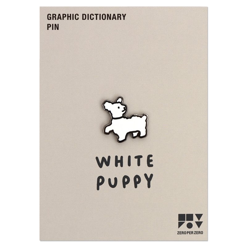 pin badge little white dog - Badges & Pins - Stainless Steel 