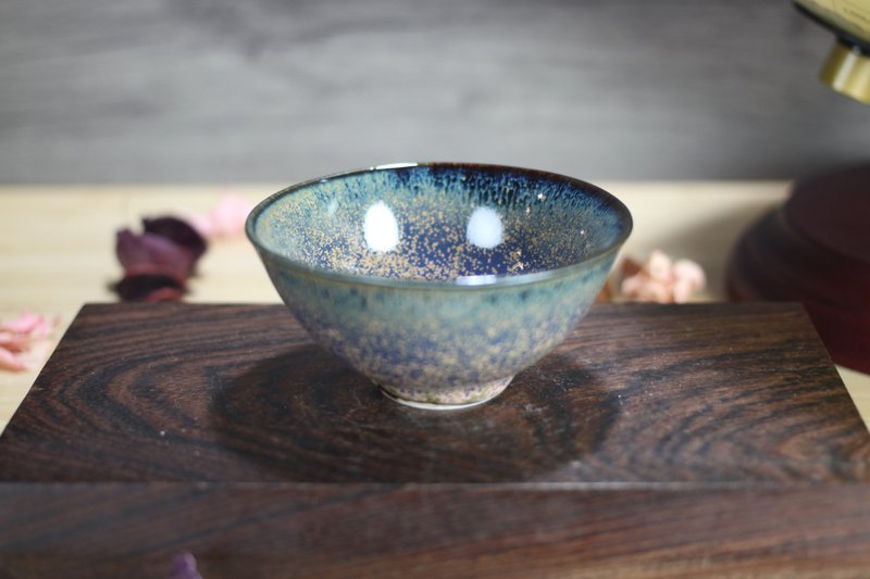 【母親節禮物】100ml 天目釉 敞口茶盞杯 酒杯 鶯歌名家葉敏祥作 - 酒杯/酒器 - 瓷 