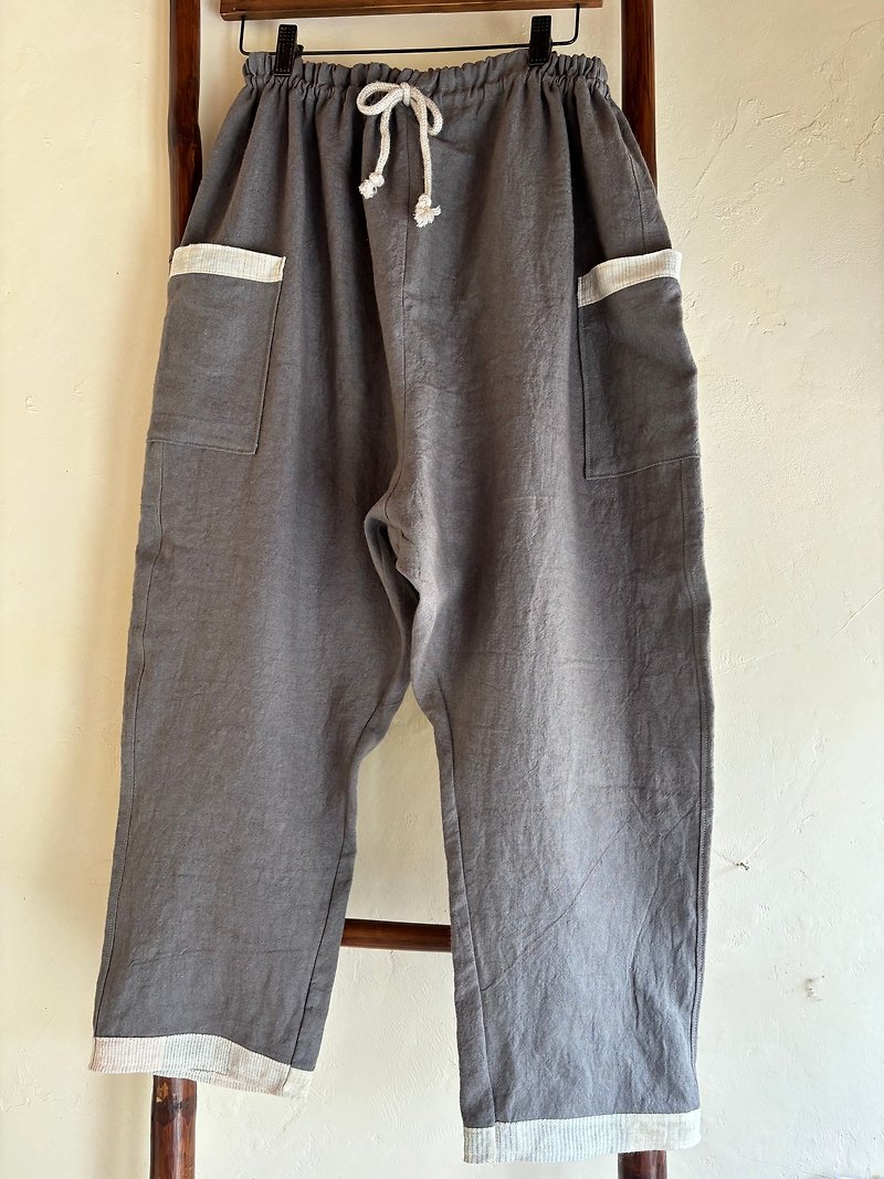 Loose hemp pants H - Unisex Pants - Cotton & Hemp Gray