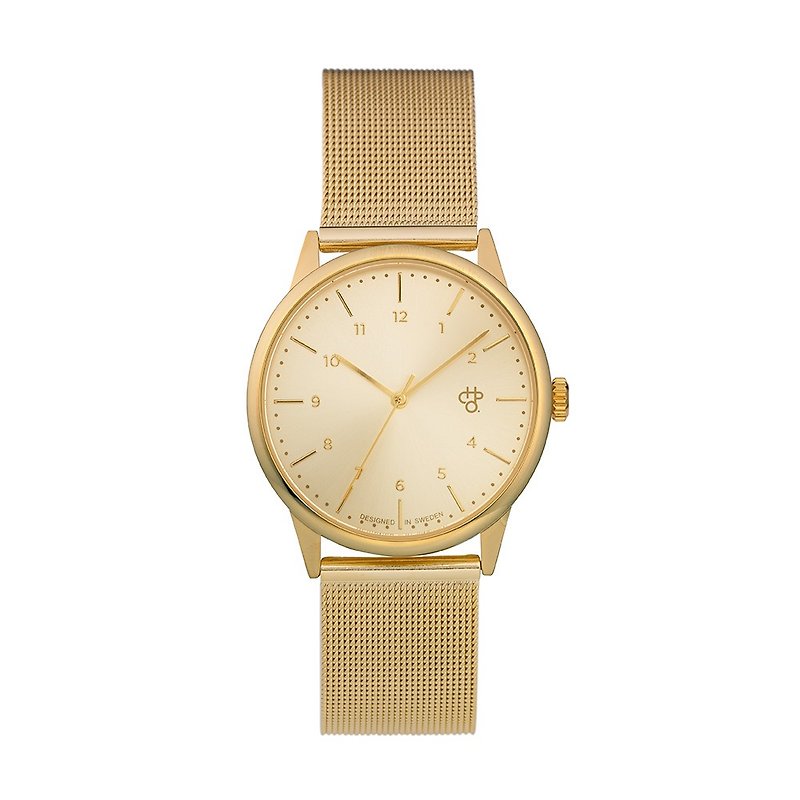 Rawiya Series Gold Dial-Golden Milanese Band Adjustable Watch - นาฬิกาผู้ชาย - วัสดุอื่นๆ สีทอง