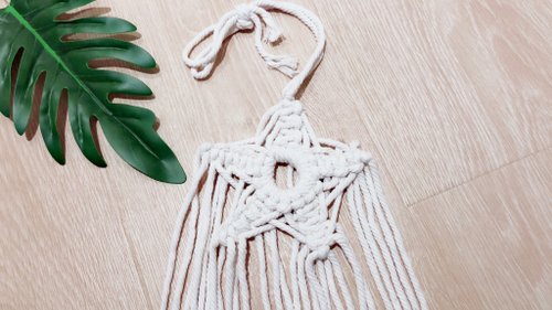 Indigo Art 北歐風 macrame 聖誕 星星棉質手工編織臥室裝飾掛飾 壁毯 壁掛