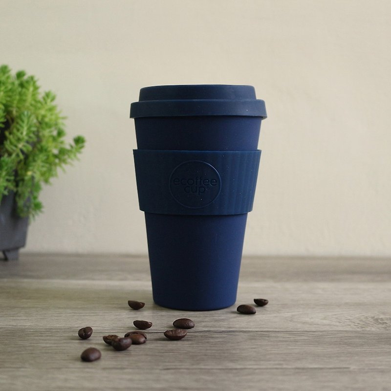 Ecoffee Cup | 14oz Eco-friendly Cup (Deep Ocean Blue) - แก้วมัค/แก้วกาแฟ - วัสดุอื่นๆ สีดำ