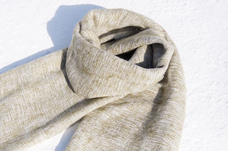 Pure wool shawl / boho knitted scarf / hand woven scarf / knitted shawl / blanket / wool scarf - seaweed - Scarves - Wool Green