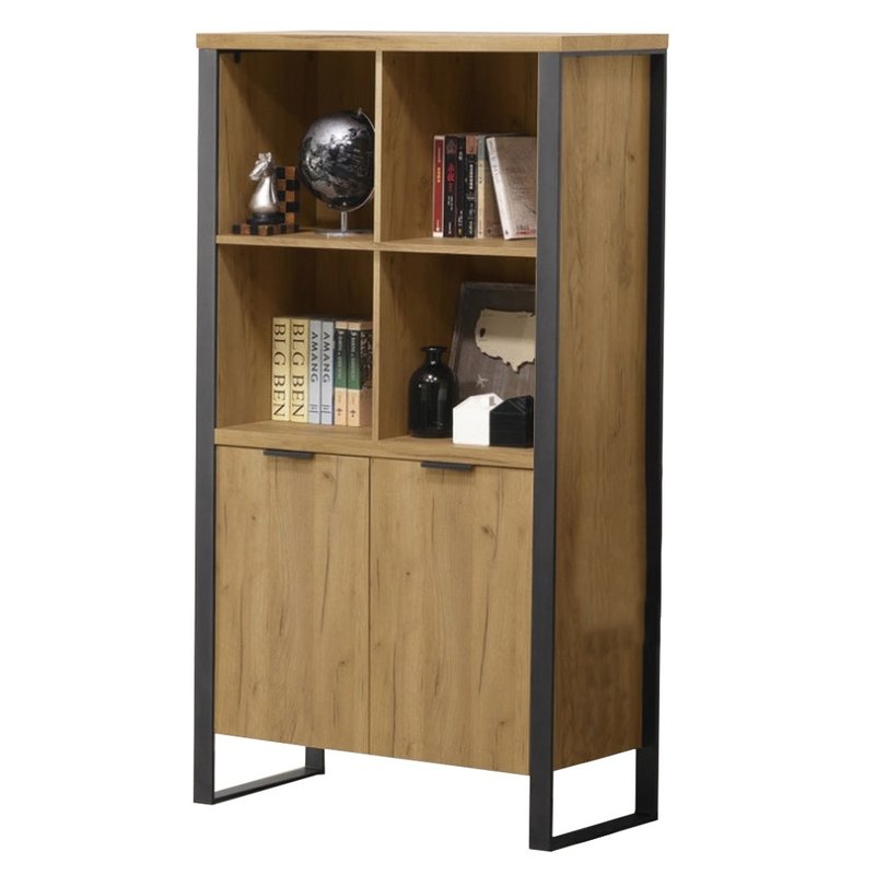 3-foot double-door open bookcase gold oak color (Yabode) home decoration - ชั้นวางหนังสือ - ไม้ สีเหลือง