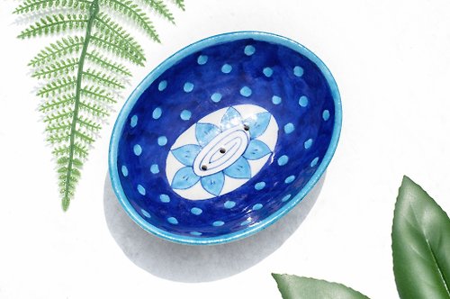 omhandmade 手繪地中海風陶瓷碟 陶瓷飾品碟 摩洛哥風格肥皂碟線香台-西班牙