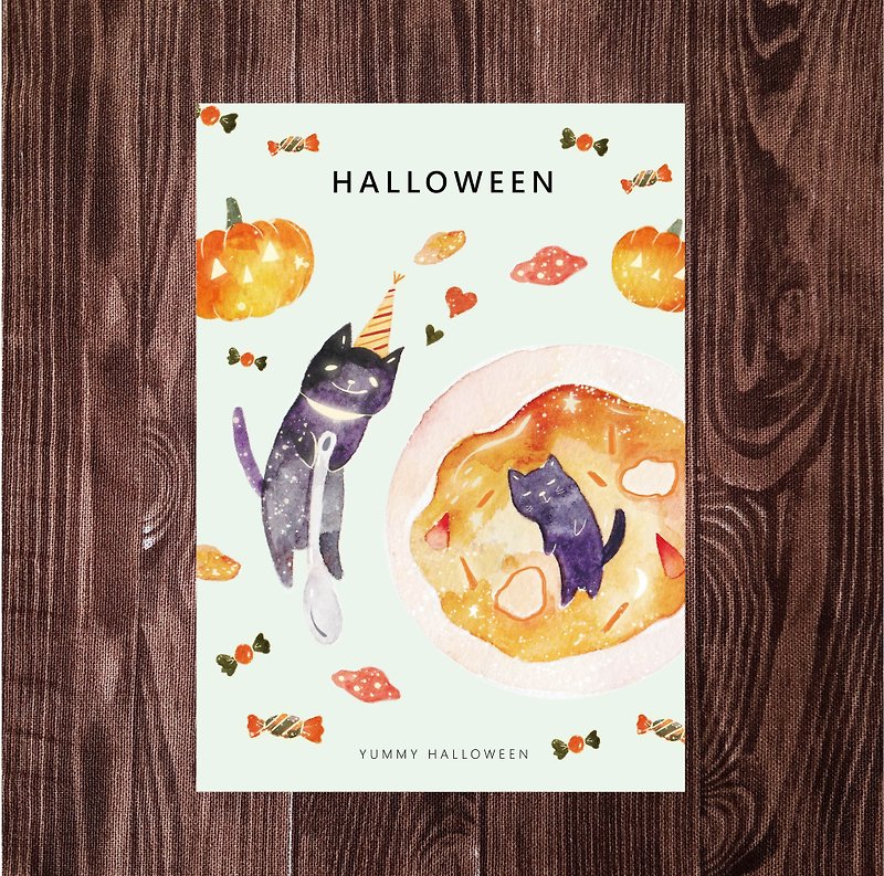 Halloween postcards trick or treat without sugar - การ์ด/โปสการ์ด - กระดาษ สีส้ม