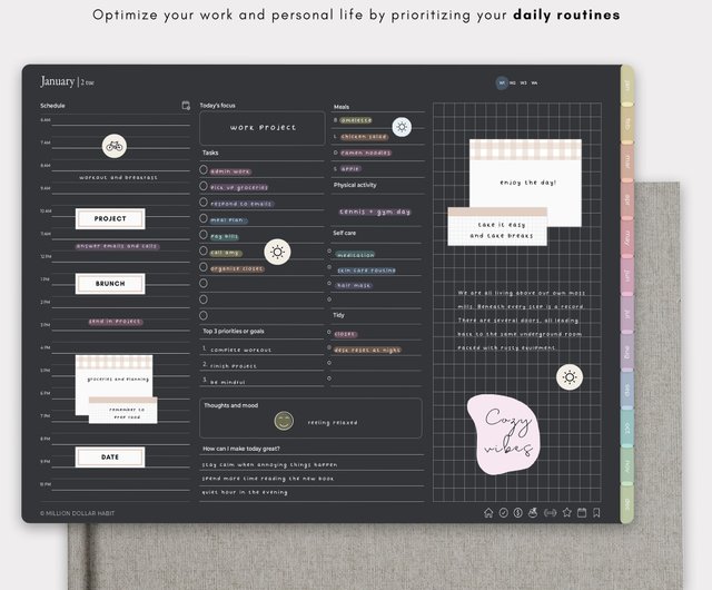 2024 Gray Digital Life Planner