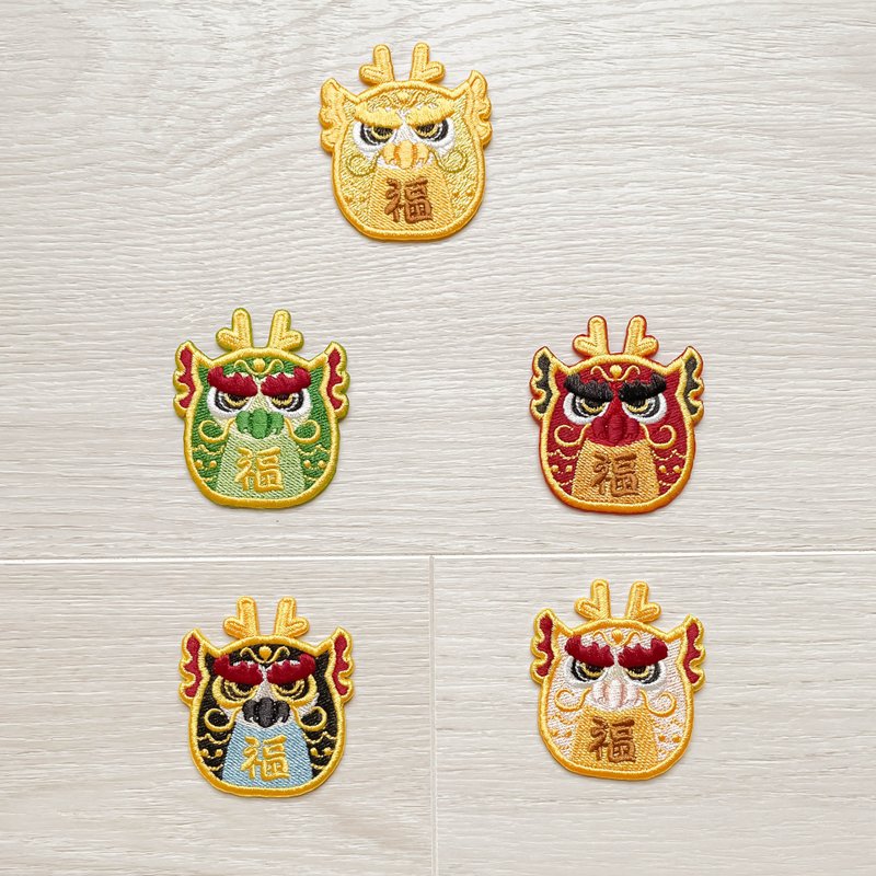 [Jiachen Dragon] Bodhidharma, the Dragon King of the Four Seas | Iron-on, peel-and-stick embroidery stickers - สติกเกอร์ - งานปัก หลากหลายสี