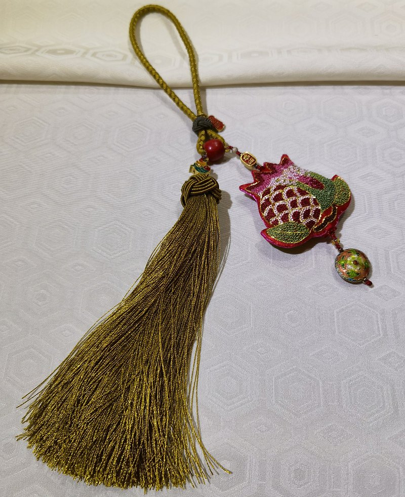 【New Year's Edition】Pomegranate Ornament - Lanyards & Straps - Other Materials Multicolor