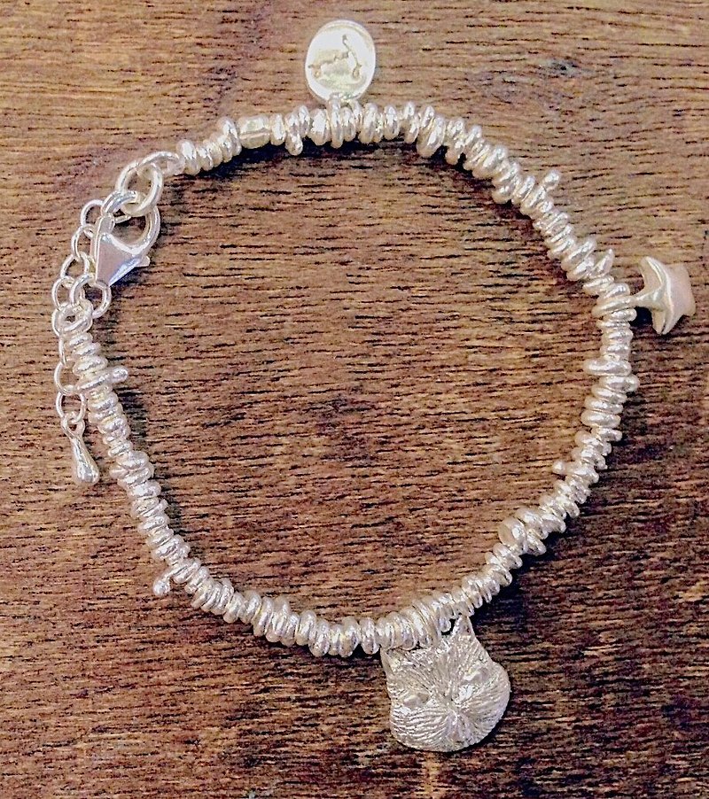emmaAparty sterling silver bracelet'' grimace cat - Bracelets - Sterling Silver 
