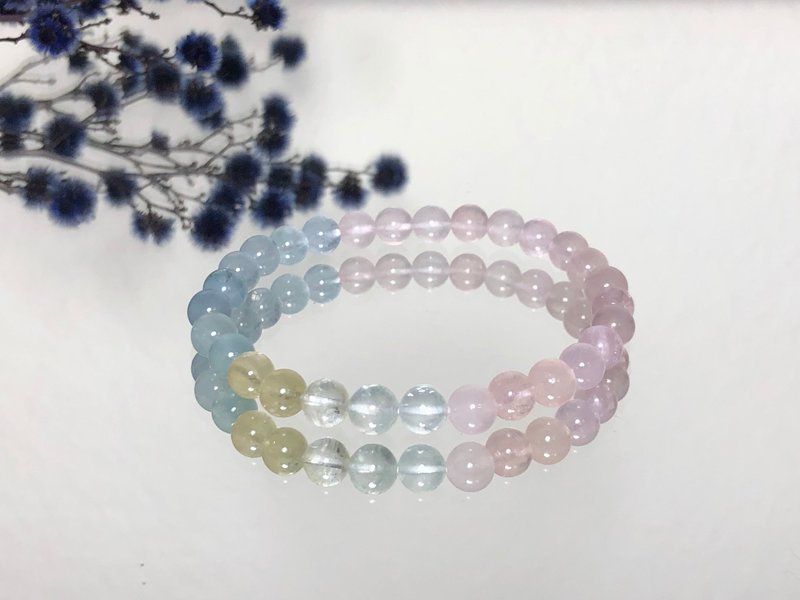 快速出貨天然摩根石手鏈。漸層色手鏈手鍊 - 手鍊/手環 - 水晶 多色