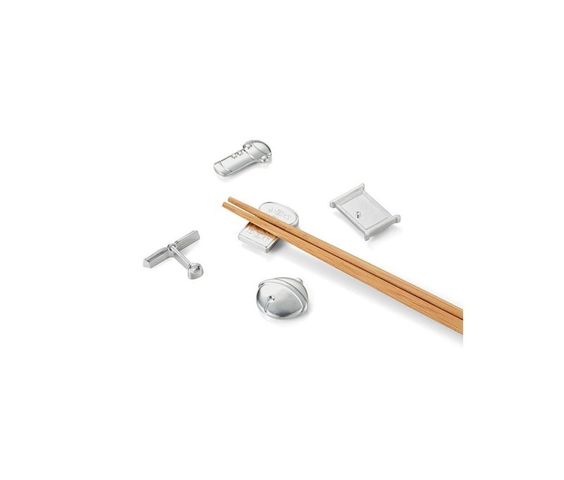 哆啦A夢秘密道具筷架組 - 筷子/筷架 - 貴金屬 銀色