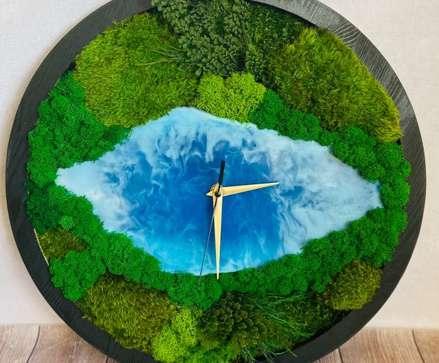 Moss wall clock, moss decor, green decor, eco decor - Shop GreenDecorFlorAl  Clocks - Pinkoi