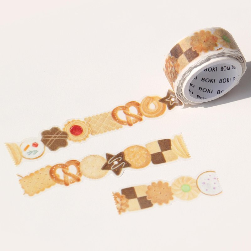 Biscuits Die-cut Masking Tape - 紙膠帶/和紙/PET - 紙 咖啡色