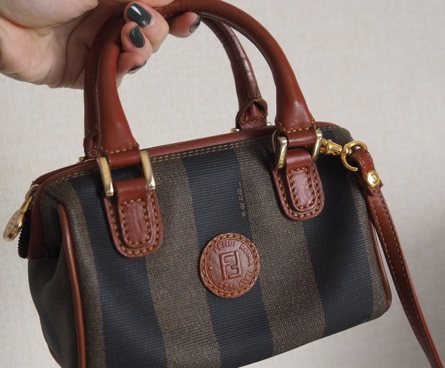 日本中古 二手名牌 】FENDI フェンディ ペカン 2way ミニ ボストン 