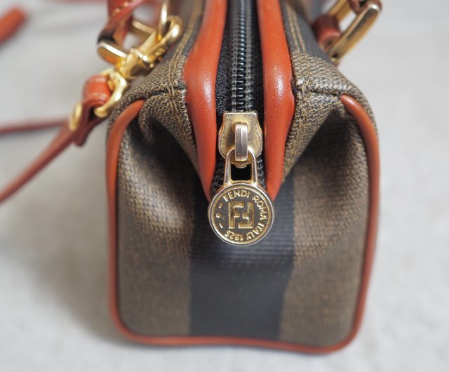 Amazing Vintage Fendi Pequin Boston Bag 