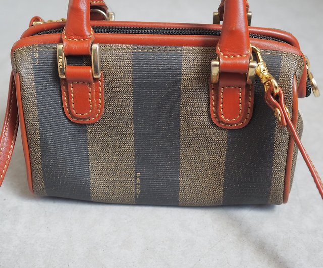 Vintage FENDI Striped Pequin Mini Boston Bag