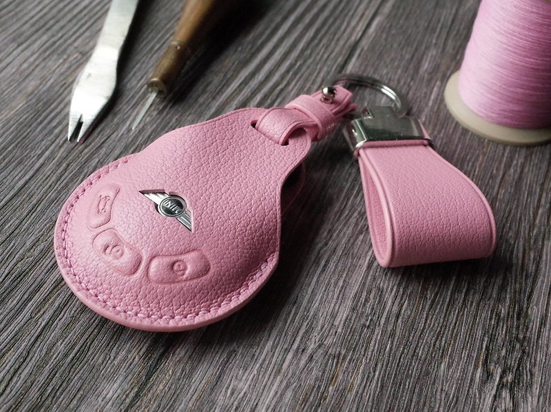 Mini cooper－汽車鑰匙皮套 - 鑰匙圈/鎖匙扣 - 真皮 多色