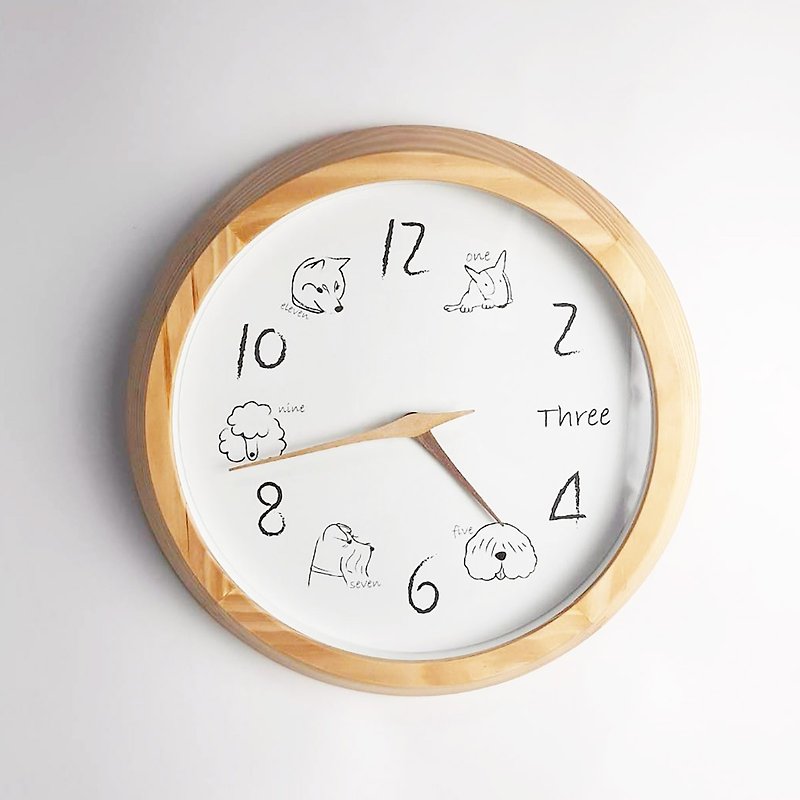 My Dog Wood Wallclock - Clocks - Wood Brown